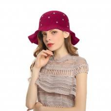 Mujer&apos;s Vintage Wide Brim Wool Fedora Hats Floppy Cloche Large Hat Cap Summer  eb-14081572